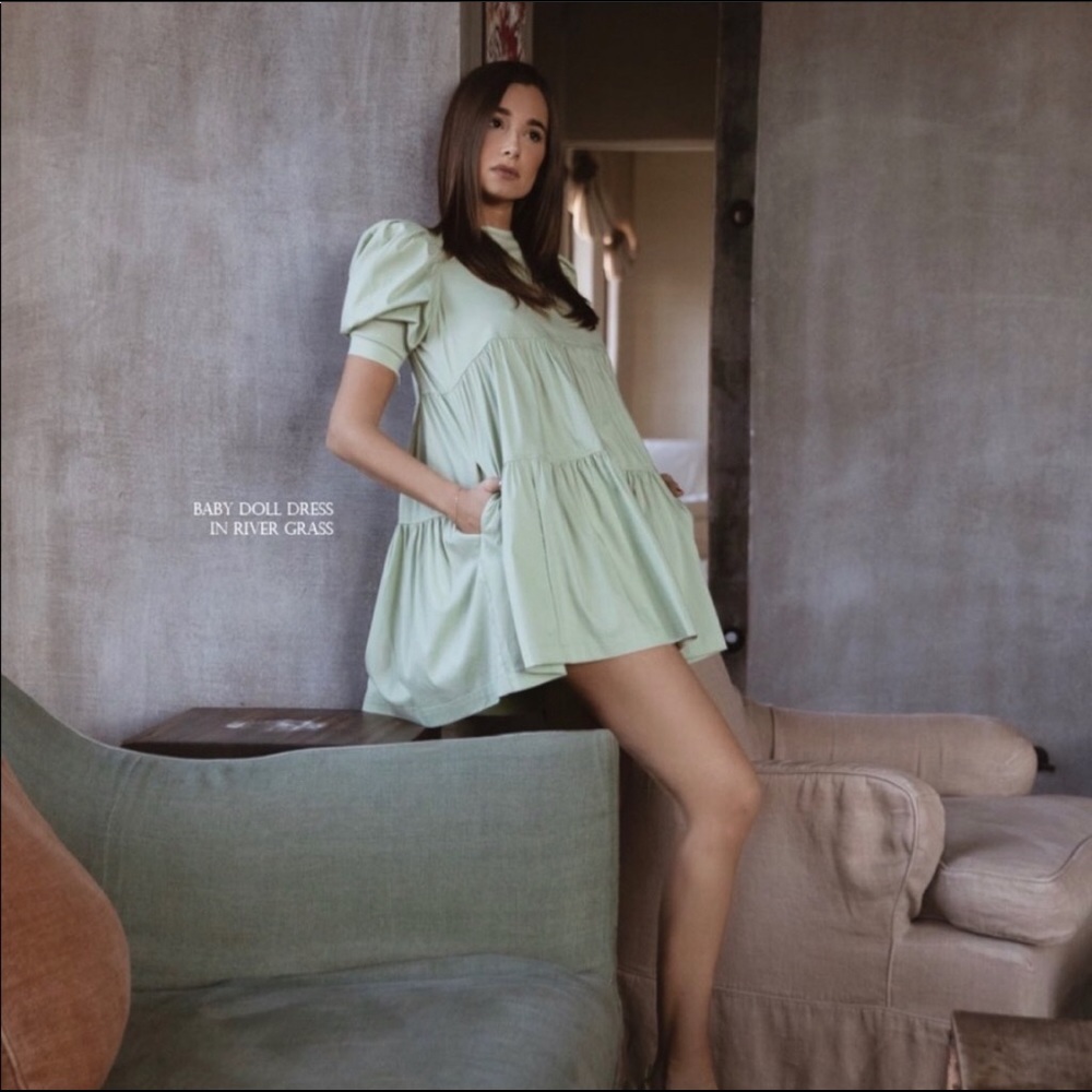 Danielle Bernstein for Macy’s olive green dress
